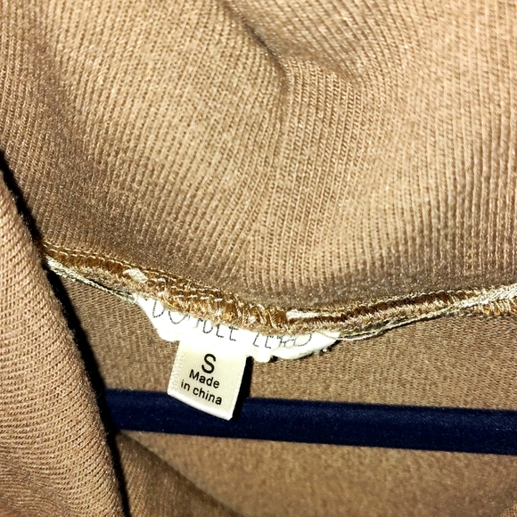 💲 5 for $15💲 Taupe Cowl Neck LS zip Sleeve Open front Lightweight Sweater-S - Picture 3 of 7